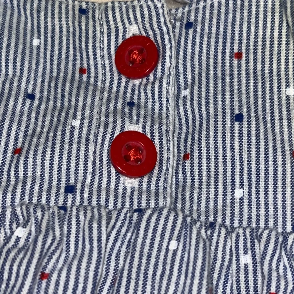 Cat & Jack • RED|WHITE|BLUE Striped & Polka Dot  Design Onesie - Picture 3 of 11